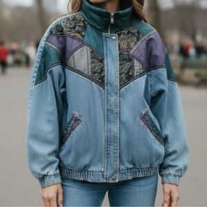 Y2K NWT Womens SZ M Denim Jacket CottageCore Relaxed Fit Cold Weather Layering